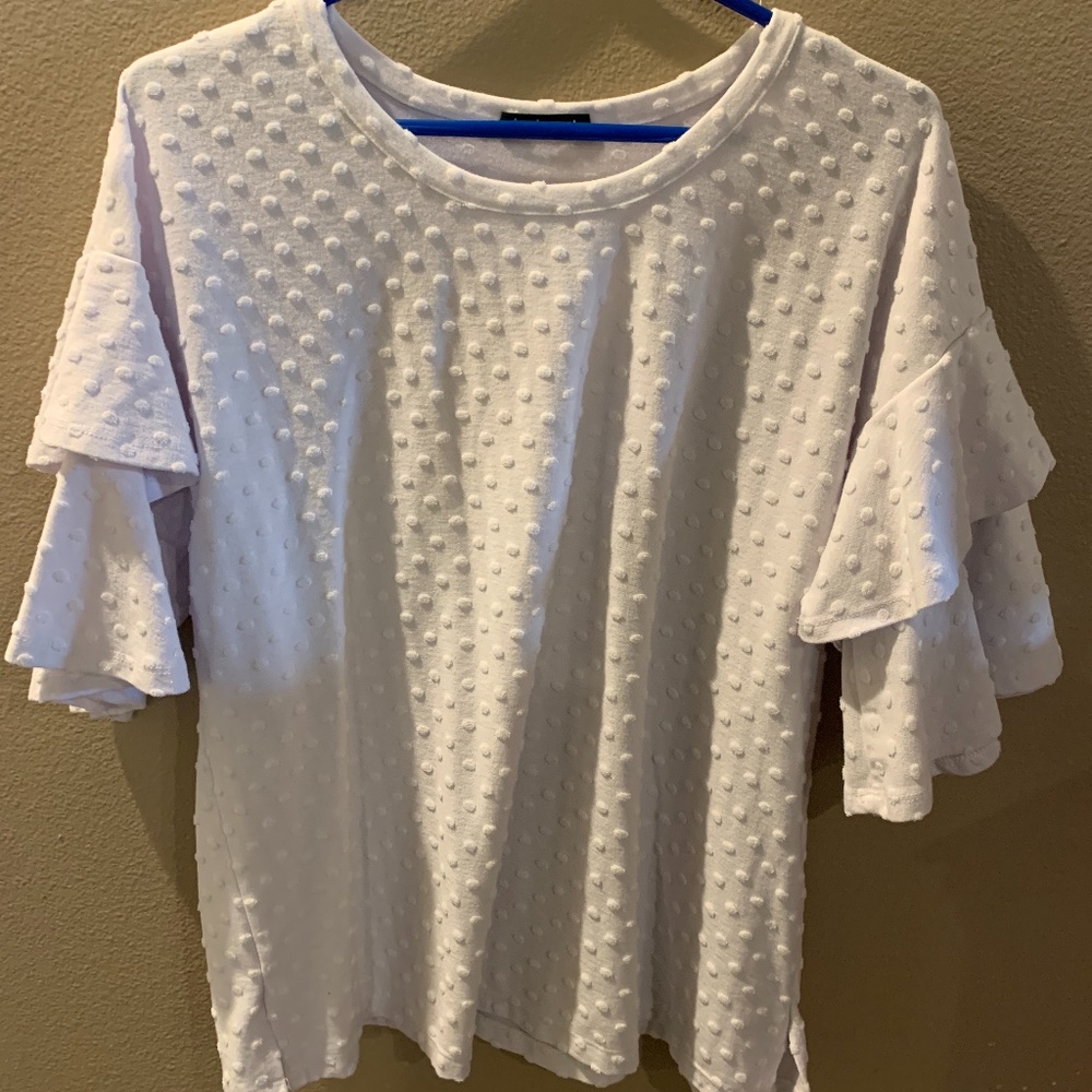 White flutter sleeve top